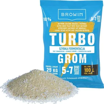 Droždí Browin Lihovarnické kvasnice Turbo Grom 5-7 dnů na 100 l 340 g
