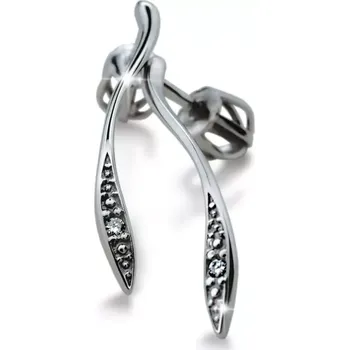 Náušnice Dámské náušnice bílé zlato 585/1000 přírodní diamant 0.020 ct DF2047