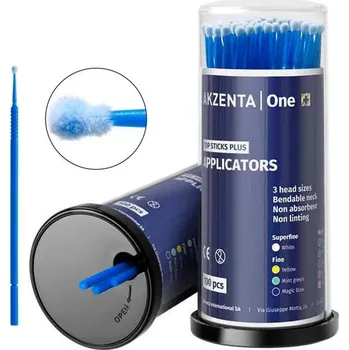 Vyšetřovací rukavice Akzenta Top Sticks Plus Micro aplikátory REGULAR (modré), 100ks