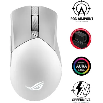 Myš ASUS myš ROG GLADIUS III Wireless Aimpoint White (P711), RGB, Bluetooth, bílá 90MP02Y0-BMUA11
