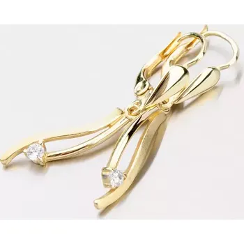 Náušnice Dámské náušnice žluté zlato 585 zirkon visací DZ1548ZL