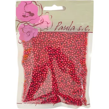 Dětské navlékací korálky Korálky plast., lesklé, ČERVENÉ, 3mm/bal.