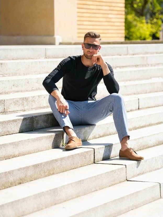 CityZen bavlněné triko pánské CALI černé M dlouhý rukáv