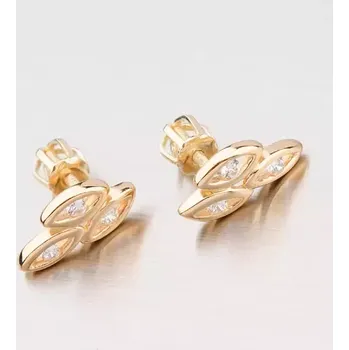 Náušnice Dámské náušnice žluté zlato 585 zirkon GZ1696