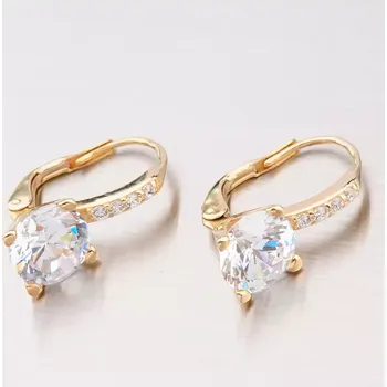 Náušnice Dámské náušnice žluté zlato 585 zirkon GZ2419