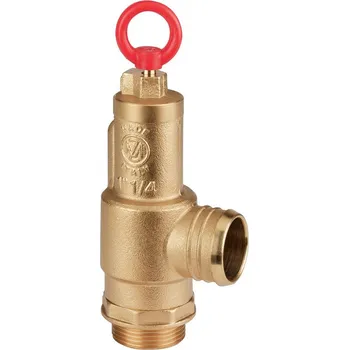 Ventil Pojistný mosazný ventil MZ se závitem 1 1/2" pro fekální vozy s připojením pro hadici o vnitřním průměru 44 mm