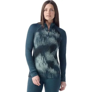 Dámské termoprádlo Dámské termo triko Smartwool CLASSIC THERMAL MERINO BL 1/4 ZIP XS Tmavě modrá, Světle zelená, Černá