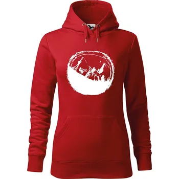 Dámská mikina DOBRÝ TRIKO Dámská mikina s potiskem Hory a kolo Velikost dámské mikiny: 2XL, Barva: Červená