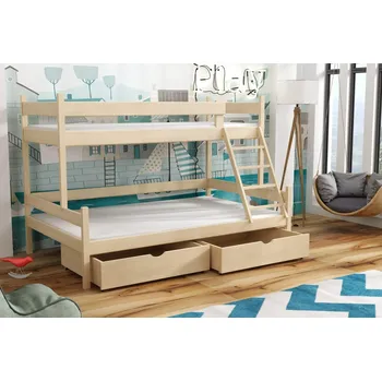 Dětská postel Patrová postel s rozšířeným spodním lůžkem 002 90/120 x 200 cm - více odstínů