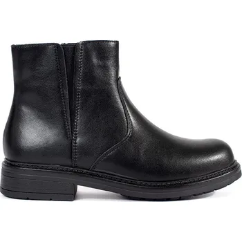 Dámská treková obuv Černé kožené dámské kotníkové boty Sergio Leone, podpatek 3 cm BT345-S-B Velikost: 36