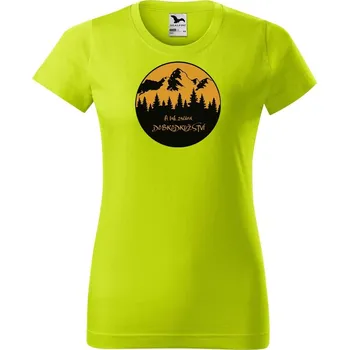 Dámské oblečení DOBRÝ TRIKO Dámské tričko s potiskem Dobrodružství Barva: Limetková, Velikost: XL