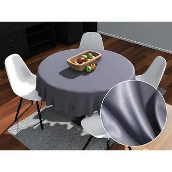 ubrus Kulatý bavlněný saténový ubrus ST-003 Modrošedý Ø 120 cm
