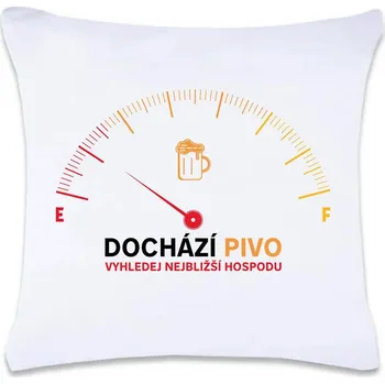 Dekorativní polštářek DOBRÝ TRIKO Polštář s potiskem 40 x 40 cm Dochází pivo Oboustranný tisk: NE