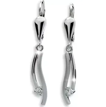 Náušnice Dámské náušnice bílé zlato 585/1000 zirkon visací DZ1548