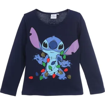 Dívčí tričko Tmavě modré dívčí hřejivé tričko Christmas Stitch Velikost: 104