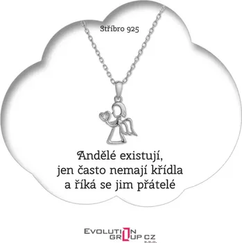 Náhrdelník Andělé existují, jen často nemají křídla a říká se jim přátelé - OB06