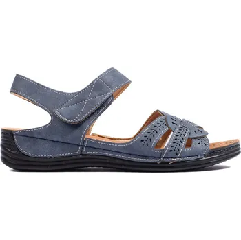 Dámské sandále Lehké dámské tmavě modré sandály na nízkém klínku H0015BL Velikost: 36