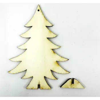 Stavební deska Výřez z překližky, STROMEČEK se stojánkem, velký, 11,4x8,3 cm, 1 kus