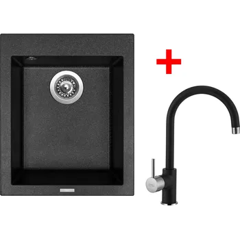 Kuchyňský dřez Akční Sinks CUBE 410 Granblack + VITALIA GR