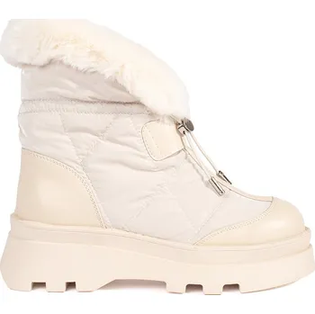 Dívčí sněhule Smetanové dámské sněhule s kožešinou JJ56BE Velikost: 37