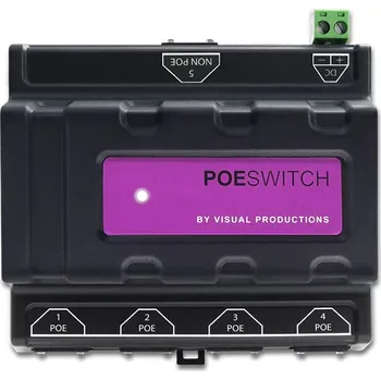 Síťový prvek Visual Productions DIN-Rail PoE Switch