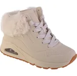 Béžové dívčí kotníkové tenisky s kožíškem Skechers Uno - Fall Air 310539L-NAT Velikost: 32
