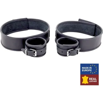 Pánské erotické prádlo The Red Leather Restraint Thigh/Hands, pouta k připevnění zápěstí ke stehnům