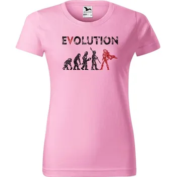 DOBRÝ TRIKO Dámské tričko Evoluce hrdinky Barva: Růžová, Velikost: 3XL