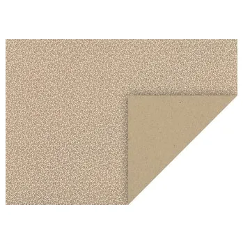 Karton 10 natur kartonů 50x70 cm s motivem bílých lístečků s červeným leskem