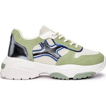 Dámské tenisky Dámské smetanovo-zelené sneakersy BL378GR Velikost: 40