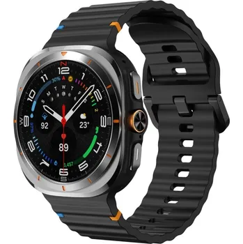 Ostatní příslušenství k chytrým hodinkám VSECHNONAMOBIL 88600 WAVY Silikonový řemínek pro Samsung Galaxy Watch Ultra / Watch Ultra 2025 černý