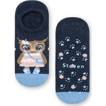 Tmavě modré dívčí protiskluzové nízké ponožky Art.134 XG025, NAVY BLUE ABS Velikost: 23/25