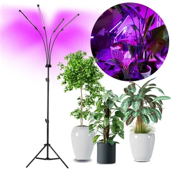 Lampička LED Stmívatelná stojací lampa pro pěstování rostlin VITARO 4xLED/7,5W/230V černá