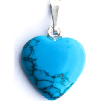 Přívěsek Milujeme Kameny Tyrkenit - srdce - tromlovaný kámen - přívěsek cca 2 cm 8909