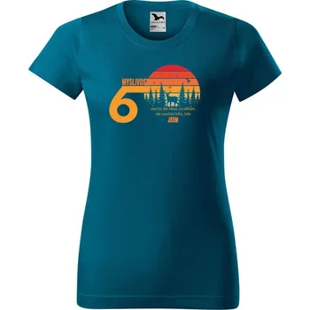 Dámské tričko DOBRÝ TRIKO Dámské tričko s potiskem 60 let myslivost Barva: Petrolejová, Velikost: S