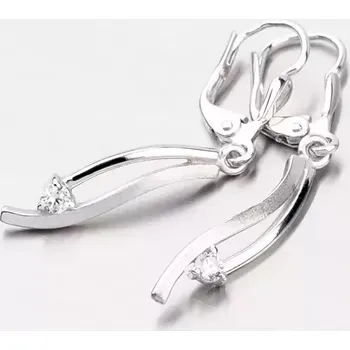 Náušnice Dámské náušnice bílé zlato 585 zirkon visací DZ1548B