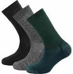Pánské vlněné ponožky Devold DAILY MERINO MEDIUM SOCK 3PK 36-40 Černá, Tmavě zelená, Tmavě šedá