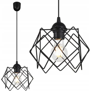 ZÁVĚSNÉ STROPNÍ SVÍTIDLO ČERNÝ LUSTR LOFT DO KUCHYNĚ OBÝVÁKU KOUPELNY E27