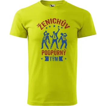 Pánské oblečení DOBRÝ TRIKO Pánské tričko s potiskem Podpůrný tým Velikost: S, Barva: Limetková