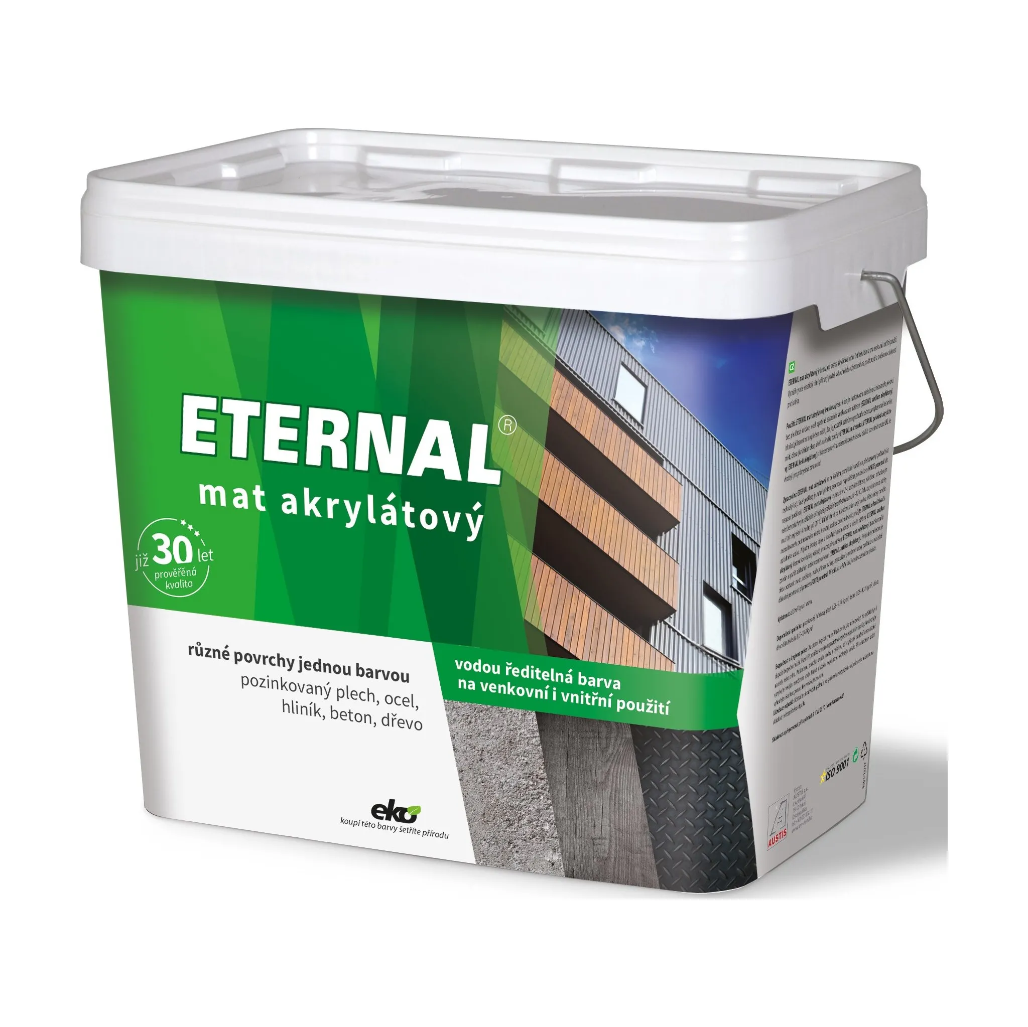 Fotografie 4 - Barva na kov AUSTIS Eternal mat akrylátový 5 kg 022 tmavě zelený