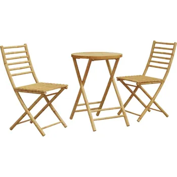 3dílný bistro set bambus Hnědá 3278536