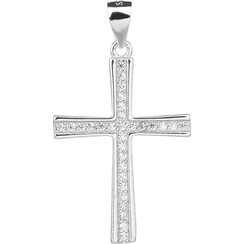 Přívěsek Bealio BEALIO Stříbrný přívěsek ZÁŘIVÝ KŘÍŽ 28 mm 03-08360-3134