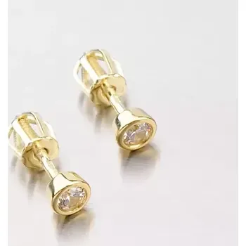 Náušnice Dámské náušnice žluté zlato 585 zirkon DZ1989A-ZL