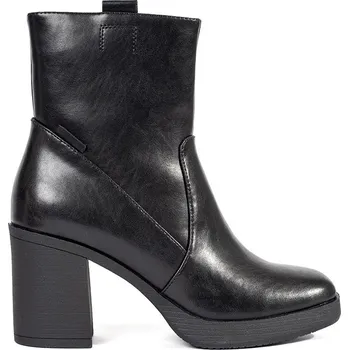 Dámská sportovní obuv Černé kožené kotníkové boty na podpatku Sergio Leone, podpatek 8 cm BT671-S-B Velikost: 38