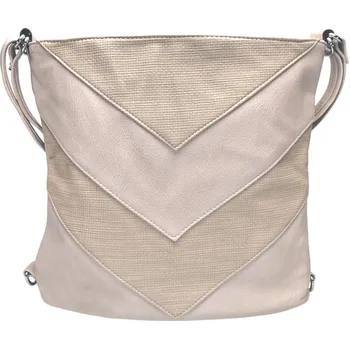 Kabelka Velký světle hnědý kabelko-batoh 2v1 se vzory Sandy