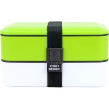 Svačinový box Box na jídlo Yoko Design dvoupatrový zelený 1200 ml