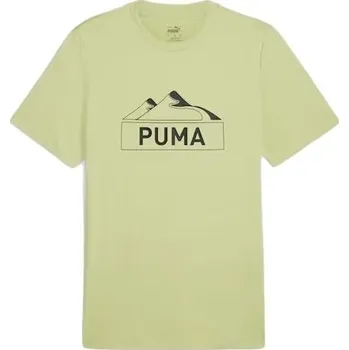 Pánské tričko Pánské triko Puma OPEN ROAD MOUTING GRAPHIC TEE M Světle zelená, Černá