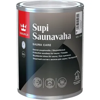 barva a nátěr na dřevo Tikkurila Supi Sauna Wax Saunavaha - vosk na dřevěné povrchy v saunách 0,9l odstín TVT: 3459 (Pihlajanmarja)