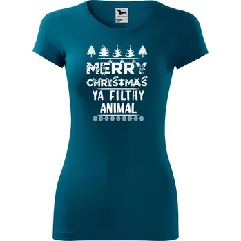 Dámské oblečení DOBRÝ TRIKO Dámské tričko Merry animal Velikost: M, Barva: Petrolejová