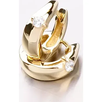 Náušnice Dámské náušnice žluté zlato 585 zirkon kroužky DZ1722ZL